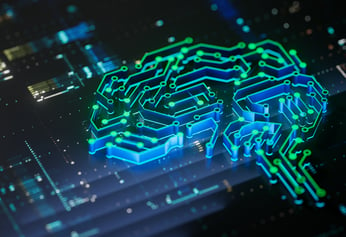 A brain pattern on a circuit board. 